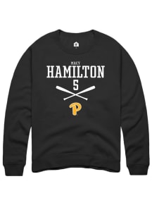 Macy Hamilton Rally Mens Black Pitt Panthers NIL Sport Icon Crew Sweatshirt