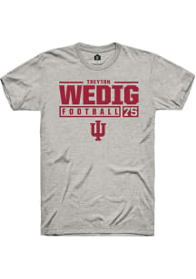 Treyton Wedig Ash Indiana Hoosiers NIL Stacked Box Short Sleeve T Shirt