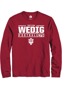 Treyton Wedig Rally Mens Red Indiana Hoosiers NIL Stacked Box Tee