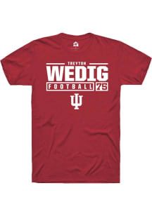 Treyton Wedig Red Indiana Hoosiers NIL Stacked Box Short Sleeve T Shirt