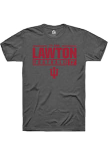 Ty Son Lawton Dark Grey Indiana Hoosiers NIL Stacked Box Short Sleeve T Shirt