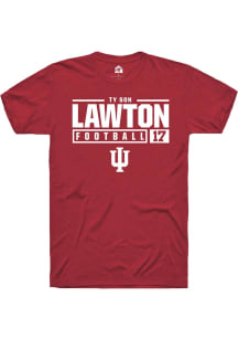 Ty Son Lawton Red Indiana Hoosiers NIL Stacked Box Short Sleeve T Shirt