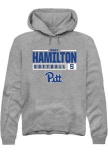 Macy Hamilton Rally Mens Graphite Pitt Panthers NIL Stacked Box Hooded Sweatshirt