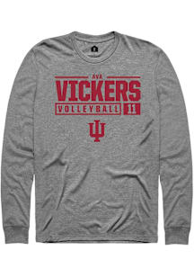 Ava Vickers  Indiana Hoosiers Graphite Rally NIL Stacked Box Long Sleeve T Shirt
