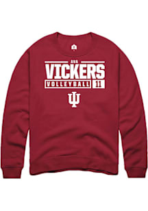 Ava Vickers  Rally Indiana Hoosiers Mens Red NIL Stacked Box Long Sleeve Crew Sweatshirt
