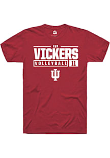 Ava Vickers  Indiana Hoosiers Red Rally NIL Stacked Box Short Sleeve T Shirt