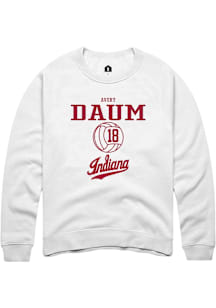 Avery Daum  Rally Indiana Hoosiers Mens White NIL Sport Icon Long Sleeve Crew Sweatshirt