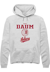 Avery Daum  Rally Indiana Hoosiers Mens White NIL Sport Icon Long Sleeve Hoodie