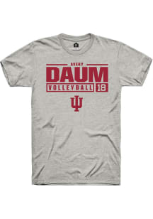 Avery Daum Ash Indiana Hoosiers NIL Stacked Box Short Sleeve T Shirt