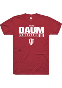 Avery Daum Red Indiana Hoosiers NIL Stacked Box Short Sleeve T Shirt