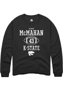 Kaden McMahan Rally Mens Black K-State Wildcats NIL Sport Icon Crew Sweatshirt