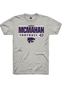 Kaden McMahan Ash K-State Wildcats NIL Stacked Box Short Sleeve T Shirt