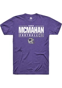 Kaden McMahan Purple K-State Wildcats NIL Stacked Box Short Sleeve T Shirt