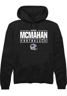 Kaden McMahan Rally Mens Black K-State Wildcats NIL Stacked Box Hooded Sweatshirt