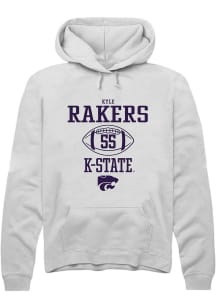 Kyle Rakers Rally Mens White K-State Wildcats NIL Sport Icon Hooded Sweatshirt