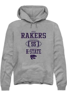 Kyle Rakers Rally Mens Graphite K-State Wildcats NIL Sport Icon Hooded Sweatshirt