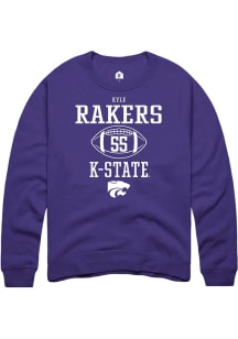 Kyle Rakers Rally Mens Purple K-State Wildcats NIL Sport Icon Crew Sweatshirt