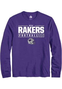 Kyle Rakers Rally Mens Purple K-State Wildcats NIL Stacked Box Tee