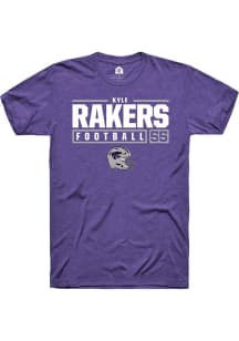 Kyle Rakers Purple K-State Wildcats NIL Stacked Box Short Sleeve T Shirt