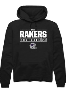 Kyle Rakers Rally Mens Black K-State Wildcats NIL Stacked Box Hooded Sweatshirt