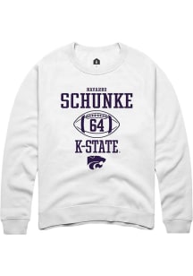 Navarro Schunke Rally Mens White K-State Wildcats NIL Sport Icon Crew Sweatshirt