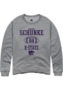 Navarro Schunke Rally Mens Graphite K-State Wildcats NIL Sport Icon Crew Sweatshirt