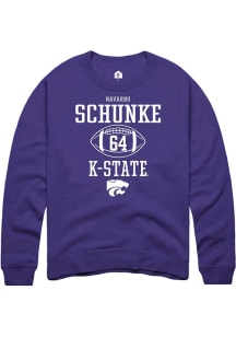 Navarro Schunke Rally Mens Purple K-State Wildcats NIL Sport Icon Crew Sweatshirt