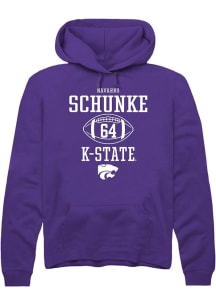 Navarro Schunke Rally Mens Purple K-State Wildcats NIL Sport Icon Hooded Sweatshirt