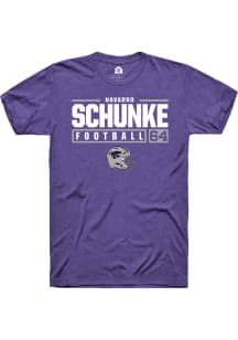 Navarro Schunke Purple K-State Wildcats NIL Stacked Box Short Sleeve T Shirt