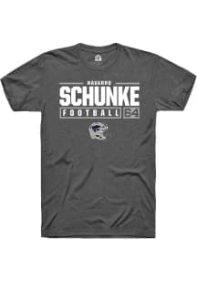 Navarro Schunke Dark Grey K-State Wildcats NIL Stacked Box Short Sleeve T Shirt