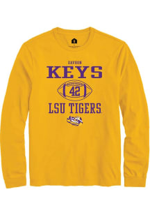 Davhon Keys  LSU Tigers Gold Rally NIL Sport Icon Long Sleeve T Shirt