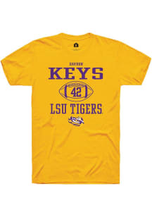 Davhon Keys  LSU Tigers Gold Rally NIL Sport Icon Short Sleeve T Shirt