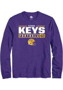 Davhon Keys  LSU Tigers Purple Rally NIL Stacked Box Long Sleeve T Shirt