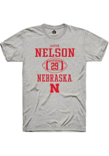 Carter Nelson Ash Nebraska Cornhuskers NIL Sport Icon Short Sleeve T Shirt