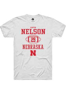 Carter Nelson White Nebraska Cornhuskers NIL Sport Icon Short Sleeve T Shirt