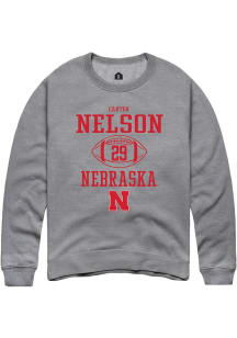Carter Nelson Rally Mens Graphite Nebraska Cornhuskers NIL Sport Icon Crew Sweatshirt