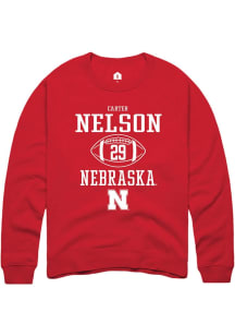 Carter Nelson Rally Mens Red Nebraska Cornhuskers NIL Sport Icon Crew Sweatshirt