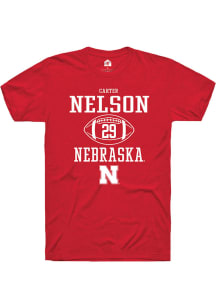 Carter Nelson Red Nebraska Cornhuskers NIL Sport Icon Short Sleeve T Shirt