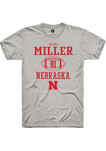 Hayes Miller Ash Nebraska Cornhuskers NIL Sport Icon Short Sleeve T Shirt
