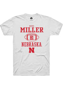 Hayes Miller White Nebraska Cornhuskers NIL Sport Icon Short Sleeve T Shirt