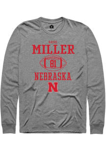 Hayes Miller Rally Mens Graphite Nebraska Cornhuskers NIL Sport Icon Tee