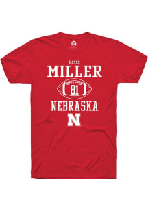 Hayes Miller Red Nebraska Cornhuskers NIL Sport Icon Short Sleeve T Shirt