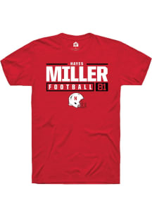 Hayes Miller Red Nebraska Cornhuskers NIL Stacked Box Short Sleeve T Shirt