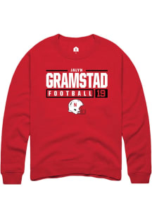 Jalyn Gramstad Rally Mens Red Nebraska Cornhuskers NIL Stacked Box Crew Sweatshirt