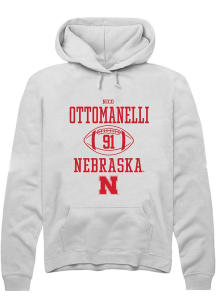 Nico Ottomanelli Rally Mens White Nebraska Cornhuskers NIL Sport Icon Hooded Sweatshirt