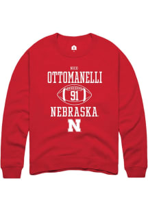 Nico Ottomanelli Rally Mens Red Nebraska Cornhuskers NIL Sport Icon Crew Sweatshirt