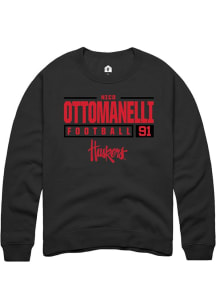 Nico Ottomanelli Rally Mens  Nebraska Cornhuskers NIL Stacked Box Crew Sweatshirt