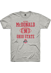 Kayden McDonald Ash Ohio State Buckeyes NIL Sport Icon Short Sleeve T Shirt