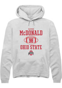 Kayden McDonald Rally Mens White Ohio State Buckeyes NIL Sport Icon Hooded Sweatshirt
