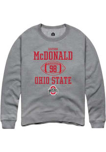 Kayden McDonald Rally Mens Graphite Ohio State Buckeyes NIL Sport Icon Crew Sweatshirt